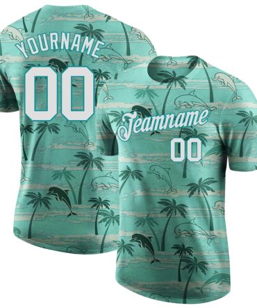 Custom 3D Pattern Design Hawaii Palm Trees Performance T-Shirt, For Football, Baseball, Hockey, Basketball, Softball & Rugby Fans