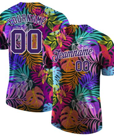 Custom 3D Pattern Design Hawaii Palm Trees Performance T-Shirt, For Football, Baseball, Hockey, Basketball, Softball & Rugby Fans