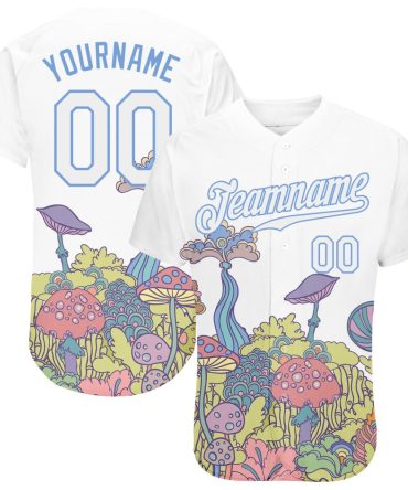 Custom 3D Pattern Design Colorful Flowers And Mushrooms Psychedelic Hallucination Baseball Jersey, Gift For Baseball Fans