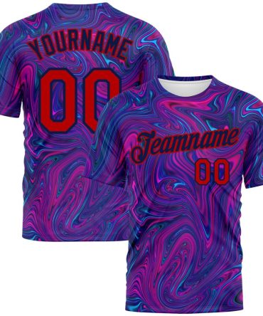 Custom 3D Pattern Design Abstract Interweaving Curved Fluid Art Performance T-Shirt, For Football, Baseball, Hockey, Basketball, Softball & Rugby Fans