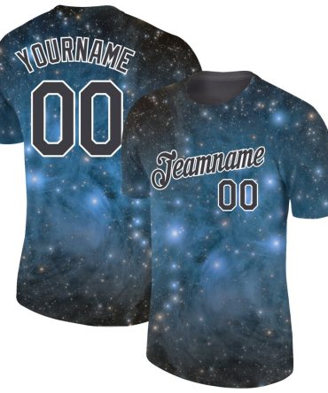 Custom Tie Dye Black-White 3D Performance T-Shirt, For Football, Baseball, Hockey, Basketball, Softball & Rugby Fans