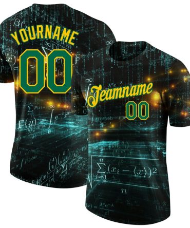 Custom 3D Pattern Design Math Performance T-Shirt, For Football, Baseball, Hockey, Basketball, Softball & Rugby Fans