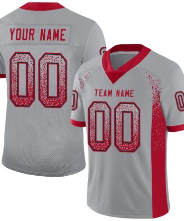 Custom Light Gray Red-Black Drift Fashion Football Jersey, Gift For Football Fans
