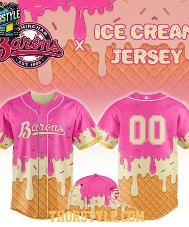 Birmingham Barons 2026 Ice Cream Night X Pitch For Pink Baseball Jersey