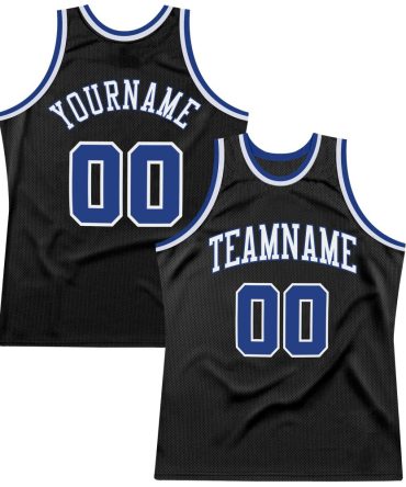 Custom Black Royal-White Throwback Basketball Jersey, Gift For Basketball Fans