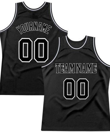 Custom Black Black-White Throwback Basketball Jersey, Gift For Basketball Fans