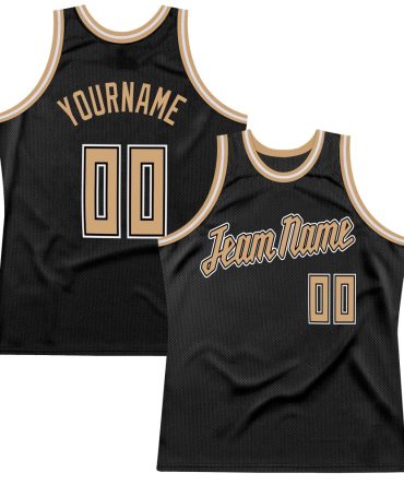Custom Black Old Gold-White Throwback Basketball Jersey, Gift For Basketball Fans