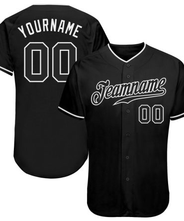 Custom Black Black-White Baseball Jersey, Gift For Baseball Fans
