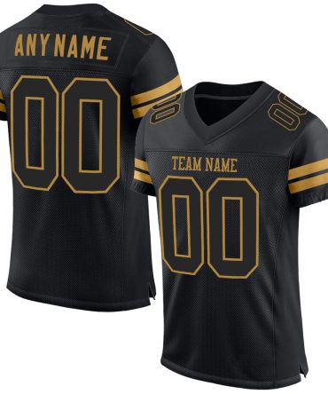 Custom Black Black-Old Gold Football Jersey, Gift For Football Fans