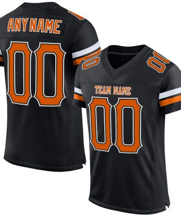 Custom Black Texas Orange-White Football Jersey, Gift For Football Fans