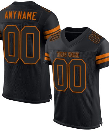 Custom Black Black-Texas Orange Football Jersey, Gift For Football Fans