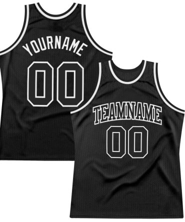 Custom Black Black-White Authentic Throwback Basketball Jersey, Gift For Basketball Fans