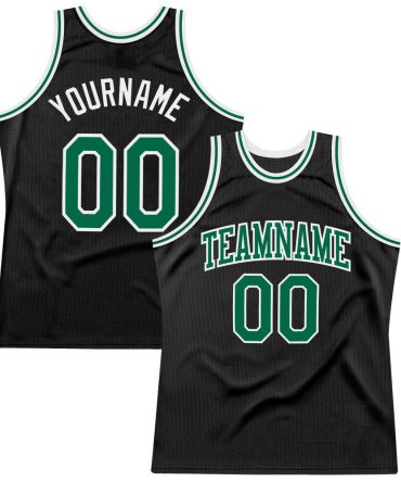 Custom Black Kelly Green-White Throwback Basketball Jersey, Gift For Basketball Fans