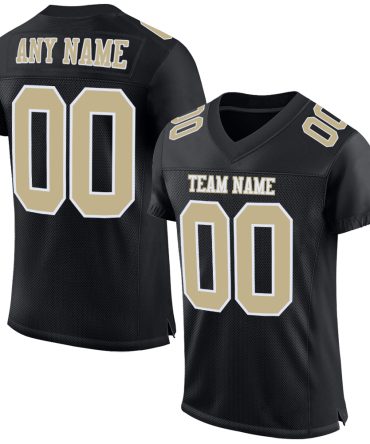 Custom Black Vegas Gold-White Football Jersey, Gift For Football Fans