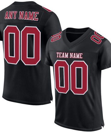 Custom Black Cardinal-White Football Jersey, Gift For Football Fans