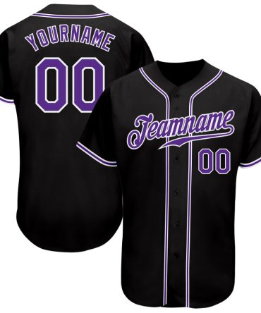 Custom Black Purple-White Baseball Jersey, Gift For Baseball Fans
