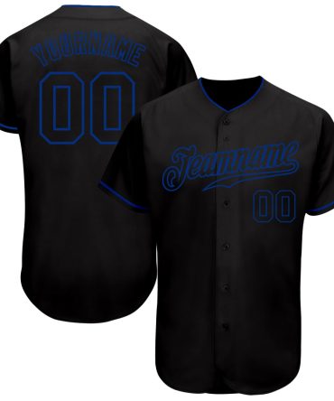 Custom Black Black-Royal Baseball Jersey, Gift For Baseball Fans