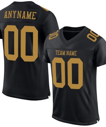 Custom Black Old Gold Football Jersey, Gift For Football Fans