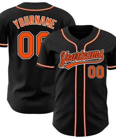 Custom Black Orange-White Baseball Jersey, Gift For Baseball Fans