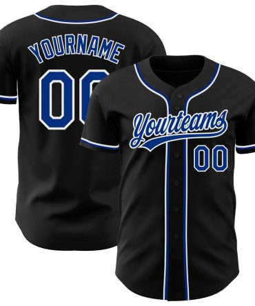 Custom Black Royal-White Baseball Jersey, Gift For Baseball Fans
