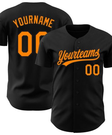 Custom Black Bay Orange Baseball Jersey, Gift For Baseball Fans