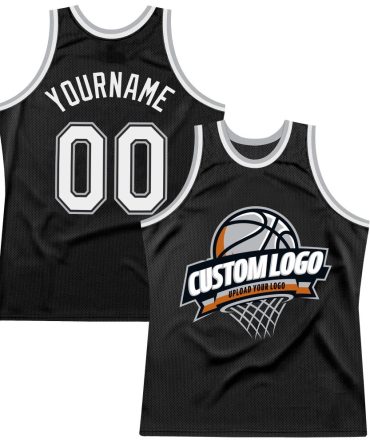Custom Black White-Gray Throwback Basketball Jersey, Gift For Basketball Fans