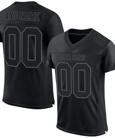 Custom Black Steel Gray Football Jersey, Gift For Football Fans