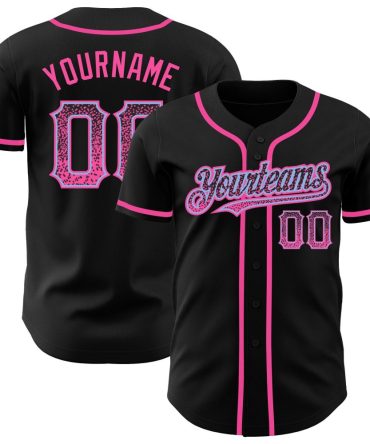 Custom Black Pink-Light Blue Drift Fashion Baseball Jersey, Gift For Baseball Fans