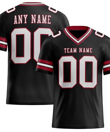 Custom Black White-Cardinal Authentic Football Jersey, Gift For Football Fans