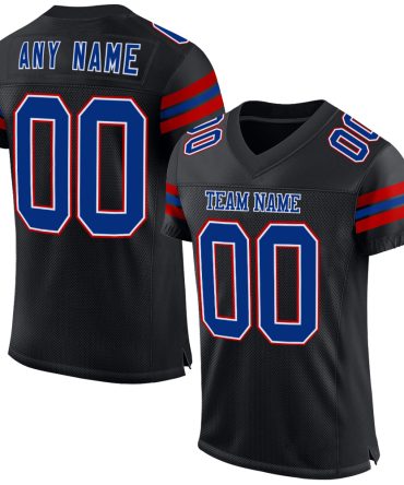Custom Black Royal-Red Football Jersey, Gift For Football Fans