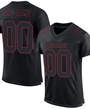 Custom Black Burgundy Football Jersey, Gift For Football Fans