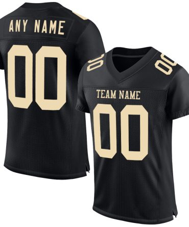 Custom Black Cream Football Jersey, Gift For Football Fans