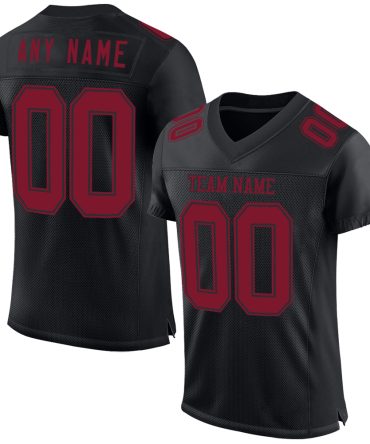 Custom Black Crimson Football Jersey, Gift For Football Fans