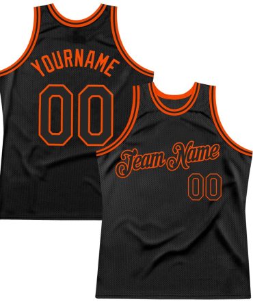 Custom Black Orange Throwback Basketball Jersey, Gift For Basketball Fans