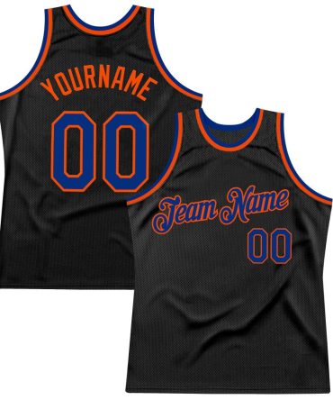 Custom Black Royal-Orange Throwback Basketball Jersey, Gift For Basketball Fans