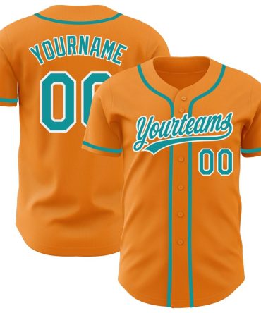 Custom Bay Orange Teal-White Baseball Jersey, Gift For Baseball Fans