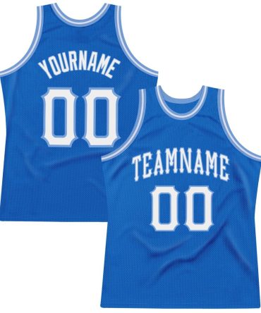 Custom Blue White-Light Blue Throwback Basketball Jersey, Gift For Basketball Fans