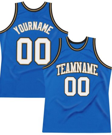 Custom Blue White-Old Gold Throwback Basketball Jersey, Gift For Basketball Fans