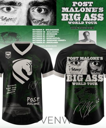 Brisbane Broncos Post Malone Big Ass Tour 2026 Football Jersey