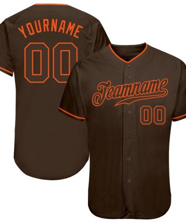 Custom Brown Brown-Orange Baseball Jersey, Gift For Baseball Fans