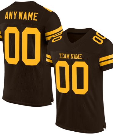 Custom Brown Gold Football Jersey, Gift For Football Fans