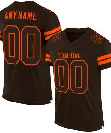 Custom Brown Brown-Orange Football Jersey, Gift For Football Fans