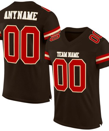 Custom Brown Red-Cream Football Jersey, Gift For Football Fans