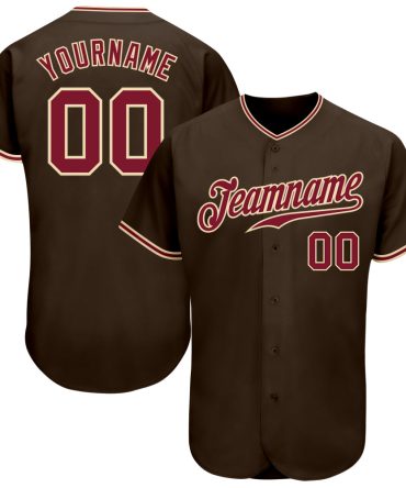 Custom Brown Crimson-City Cream Baseball Jersey, Gift For Baseball Fans