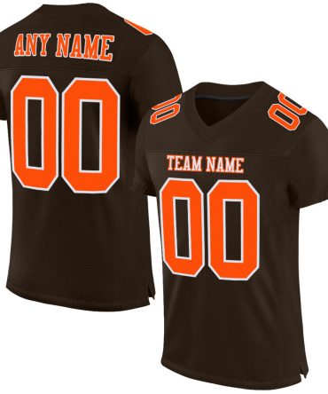 Custom Brown Orange-White Football Jersey, Gift For Football Fans
