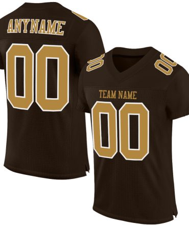 Custom Brown Old Gold-White Football Jersey, Gift For Football Fans