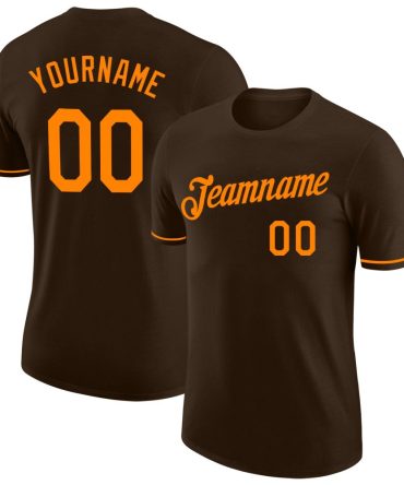 Custom Brown Bay Orange Performance T-Shirt, For Football, Baseball, Hockey, Basketball, Softball & Rugby Fans