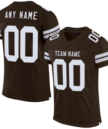 Custom Brown White Football Jersey, Gift For Football Fans