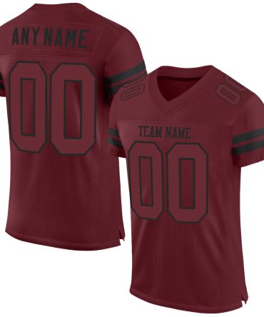 Custom Burgundy Burgundy-Black Football Jersey, Gift For Football Fans