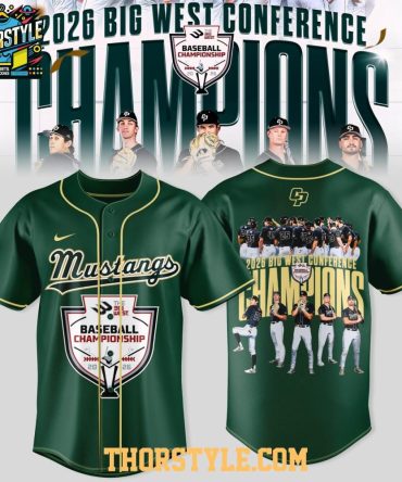 Cal Poly Mustangs X Big West Conference Baseball Champions 2026 Jersey